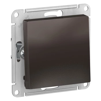 Выключатель 1-клавишный; кнопочный, Мокко, серия Atlas Design, Schneider Electric