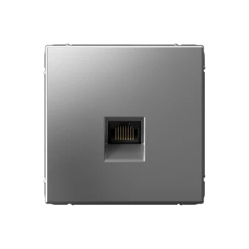 Розетка компьютерная 1-ая экранированная кат.6е, RJ-45 (интернет), Сталь, серия Art Gallery, Systeme Electric