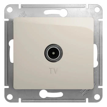 Розетка телевизионная оконечная ТV, Молочный, серия Glossa, Schneider Electric